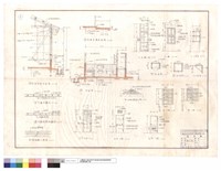 藏品(剖面圖、防風斜撐剖面圖、外墻結構圖、內墻隔間結構圖、椼條地檻之接頭、背面台階剖面圖、C1衣櫥、C2櫥、C3三角架、W5山墻通氣窗2樘、W1 5樘、W2 3樘、D1門2樘、D2門3樘、D3門1樘)的圖片