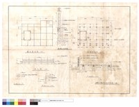 藏品(陽台平面圖、基礎平面圖、新增RC柱詳圖、正立面、A,B,C SECTION、)的圖片