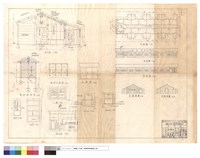 藏品(A-A、廁所平面及剖面圖、B-B、平面圖、正面圖、前面圖、背面圖、左,右側面圖、剖面圖、廁所剖面,平面,正面圖、D3,D4門、C-C、D-D)的圖片