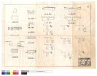 藏品(平,正面圖、水溝,進水口斷面圖、箱涵平,斷面圖、護欄詳細圖、蓋板鋼筋詳細圖)的圖片