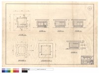 藏品(平面圖、基礎平面、正,背面、屋頂結構平面圖、左,右側面圖)的圖片