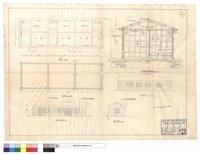 藏品(平面圖、地基圖、正面圖、剖視圖及牆筋格柵詳圖、背面圖、側面圖)的圖片