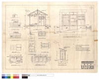 藏品(側面啚、背面啚、正面啚、屋面,廚浴室,廁所平面啚、門,窗詳圖及廁所剖面圖、A'-A',B'-B'剖面圖)的圖片