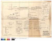 藏品(平面圖、消防水帶儲存箱、導水溝及沉砂池,擋水牆A-A,B-B剖面圖、工作區,築路隊水池頂蓋,貯水及过濾池剖面圖、双頭消防栓及R.C.護柱,止水凡而詳圖)的圖片