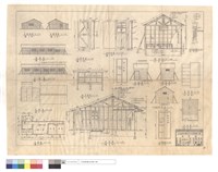 藏品(監工站,炸藥庫平,正,背面,左,右側,剖面,屋面圖、門,百葉,窗詳圖)的圖片