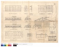 藏品(配置圖、正,背,左,右側,屋面圖、甲-甲剖面圖、門,窓,雨庇,床舖,乙-乙,丙-丙隔間詳圖)的圖片