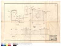藏品(平面,基礎平面圖、A-A剖面圖、左右立面圖、門)的圖片