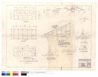 藏品(基礎平面,結構平面圖、CONCRETE踢腳(或台度)土台立柱之示意圖、屋脊,TRUSS詳圖)的圖片