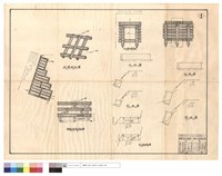 藏品(擋墻及基檻正面結構,結構詳細圖、80孔箱涵橫斷面、正,斷面圖、原木箱涵斷面圖)的圖片
