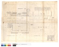 藏品(油庫改建辦公室、原有加油站平,立面圖)的圖片
