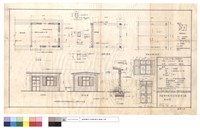 藏品(平,正,側面圖、A-A剖面圖、基礎,屋頂結構平面圖、門,J窗圖、照明設俻)的圖片