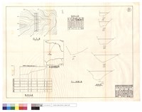 藏品(地形圖、NO.1擋土墻位置示意圖、縱斷面圖、淤砂量土方表、NO.1乙種擋土墻,橫斷面圖)的圖片