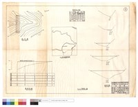 藏品(地形圖、NO.6擋土墻位置示意圖、縱斷面圖、淤砂量土方表、NO.6甲種擋土墻,橫斷面圖)的圖片