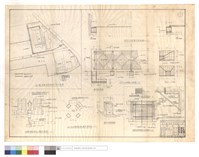 藏品(木工廠增建消防設施平面示意圖、双頭消防栓及R.C.護柱詳圖、地上式双頭消防栓及護栓平面圖、消防帆布袋儲存箱、GIP管鉄門平面,鉄門,柱詳圖、C1F1,C2F2、新增双層鉄絲網正面展開,交錯圖、新增鉄絲網攔草平面圖、C1F1、C2F2)的圖片
