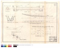 藏品(A-A剖面圖、漿砌卵石水溝、打樁埋枝平面,詳細圖、涵管、漿砌卵石護坡及乾砌卵石護坡平,立面圖、漿砌卵石護坡平,立面圖)的圖片