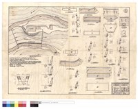藏品(第一道班附近地形圖、一道班前,左右兩側瀉溝斷面、駁坎及邊溝橫斷面、護坡,駁坎平,正,橫斷面圖)的圖片