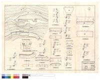 藏品(第一道班附近地形圖、一道班前,左右兩側瀉水溝斷面、駁坎及邊溝橫斷面、護坡,駁坎平,正,橫斷面圖)的圖片