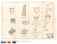 藏品(箱涵正,側,縱斷面圖、原木箱涵詳圖、原木擋牆剖,正,平面結構圖、箱涵附表、箱涵斷面圖、平面圖、內,外側正面圖)的圖片