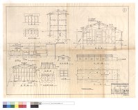 藏品(廁所正,平面,A-A,剖面圖、廚浴室正,平,左側面圖、窗明細、剖,正,平面圖)的圖片