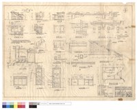 藏品(側,平,背,正面圖、A-A剖面圖、樓梯詳圖、門,窗詳圖、基礎,屋頂平面圖、B-B壁梁及樓梯剖面、基礎斷面圖、B1梁鋼筋標準圖、警界墩,灶台,鋼筋,B2'剖面圖、樓梯壁梁正面圖、電器配置平面圖)的圖片