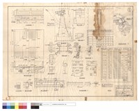 藏品(大梁縱斷面、上,下层鋼筋、橋面,端梁橫斷面圖、大梁明細圖、欄杆,橋名柱,伸縮縫詳細圖、橋台斷,正面圖、翼牆平,正,端面圖、鋼筋彎紮圖、縱橫面圖、地形暨平面總圖、鋼筋表)的圖片