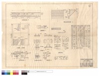 藏品(大梁縱斷面圖、上,下层鋼筋、橋面橫斷面圖、伸縮縫,支承,端梁詳圖、大梁鋼筋排列圖、橋座正面及側面圖、鋼筋彎紮圖)的圖片