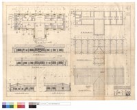 藏品(平面圖、正,背,左,右側立面圖、基礎,屋頂平面圖、屋頂結構平面圖)的圖片