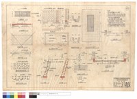藏品(P.C.路面,停車坪,翻修後漿砌卵石路平,剖面圖、正,平,側剖面、荷池整建後平面圖、A~B,P.C柱剖面、原有乾砌溝清挖、新延長乾砌卵石溝、原有礼堂水池平面圖、新增欄杆正面圖、C-C原有,改後深度)的圖片