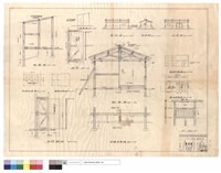 藏品(剖面圖、廁所,屋面,厨浴平面圖、門,窗圖、正,背.側,剖面圖、床舖正面圖)的圖片
