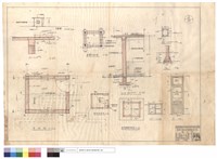 藏品(立,平面圖、基礎平面圖、電器配置圖、A-A剖面圖、屋頂結構平面圖、剖面圖、S1,B1,F2、門,窗圖)的圖片