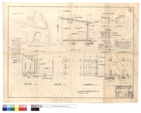 藏品(位置圖、機房平面圖、基礎平面圖、剖面圖、屋頂結構平面圖、正,背,側面圖、空心磚大樣圖、正面立條板詳圖、C1,C2、F1,F)的圖片