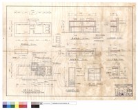 藏品(原有,改善平面圖、菜架,米架詳圖,A~C剖面圖、剖面圖、門,窗圖)的圖片