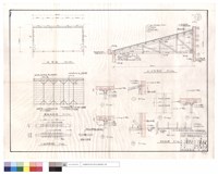 藏品(平面圖、屋架平面圖、大梁接頭,天花板詳圖、A-A剖面圖)的圖片