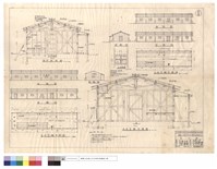 藏品(B式剖面圖、A,B式工棚平,背,正,側面圖、窗明細圖)的圖片