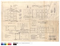 藏品(雨庇明細圖、辦公室擴建,雨庇屋架,天花板,單身宿舍平面圖、C剖面圖、平面圖、A~B明細圖、示意圖)的圖片