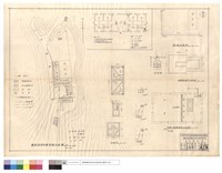藏品(棲蘭養路段建築區平面圖、擋墻,基座基礎,油庫及發電機房平面圖、剖面圖、紗門窓)的圖片
