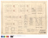 藏品(B1、B1'、B2、B3梁、WB1、WB2、WB2'梁、側面壁軸承座,木質踏板梯,控制室樓梯正,A~A剖面圖、屋頂馬達座,門軌基礎A-A剖,平面圖)的圖片