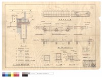 藏品(疊材棚氣乾棚及轉運軌道等平面圖、轉運軌道平面,橫,縱剖面圖、水泥及砂石地坪,明溝剖面圖、窨井平,剖面圖、溝蓋詳圖)的圖片