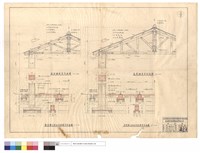 藏品(疊材,氣乾棚屋架,立柱地坪基礎等剖面圖)的圖片