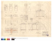 藏品(門,窗詳細圖、工棚,浴廚正,平面,屋架,屋面圖,斷面圖、壁廚圖,甲-甲斷面圖、大門雨庇圖)的圖片
