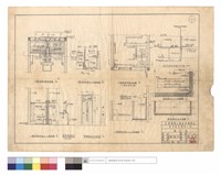 藏品(一樓浴室,廁所改建,新建貯水池平面,A-A,B-B剖面圖、蓮蓬頭透視圖、貯藏室板門位置圖、廁所給水改建升位圖)的圖片