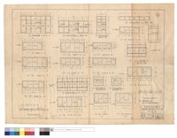 藏品(防風板配置圖、防風板,斷面圖,與板間連接圖、職員工友宿舍大門加門閂)的圖片