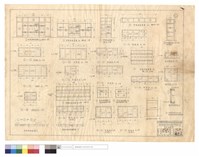 藏品(防風板配置圖、防風板,斷面圖,推槽式防風板,與板間連接圖、職員工友宿舍大門加門閂、窗之防風板斷面)的圖片
