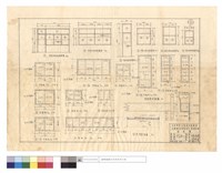 藏品(丙宿防風板配置圖、防風板、門,門閂平面,鐵件詳圖)的圖片