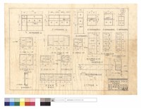 藏品(丙宿防風板配置圖、推槽式防風板,窗之防風板斷面圖、門,門閂平面,鐵件詳圖)的圖片