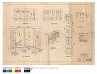 藏品(單身,眷屬宿舍平面圖、A'-A斷面圖、座櫈透視圖、衣櫥,眷屬工作台詳細圖、堵板接頭法)的圖片