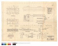 藏品(單身宿舍平,正,右側面圖、基礎,屋頂結構平面圖、粉刷明細表、自來水管升位,配置圖,B