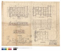 藏品(平,正,右側立面圖、升位圖、基礎,屋頂結構、給水衛生配置平面圖)的圖片