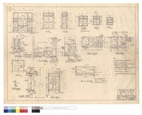 藏品(D1~D3,D6門、A~D窓、廁所,浴室,蓄水池詳圖、M處剖面,正立面圖、D-D剖面圖、門窓用Z鉄件圖、化糞池平面,糞池A'~A'剖面圖)的圖片