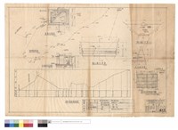 藏品(過濾池平面,B-B剖面圖、自來水管路綫,路綫高差圖、擋水壩平,正面,A-A剖面圖、減增比較表、蓄水池加設檜木蓋板詳圖)的圖片
